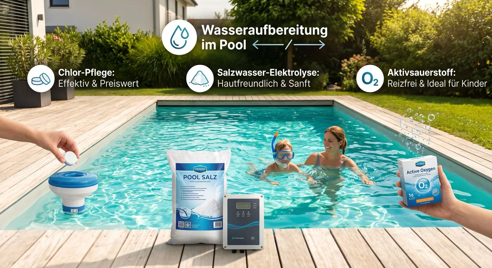 Poolwasser richtig pflegen: Welche Methode passt zu Ihnen?